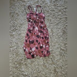 Floral Pink Sleeveless Set (Crop) Top Is Large and the Bottom Is Medium